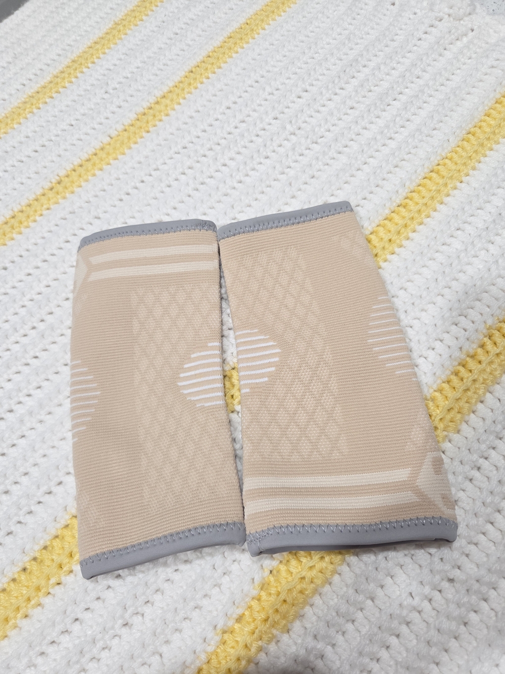 Beige Compression -Elbow Sleeves Tennis, Gym, Support Sleeve Pair xs